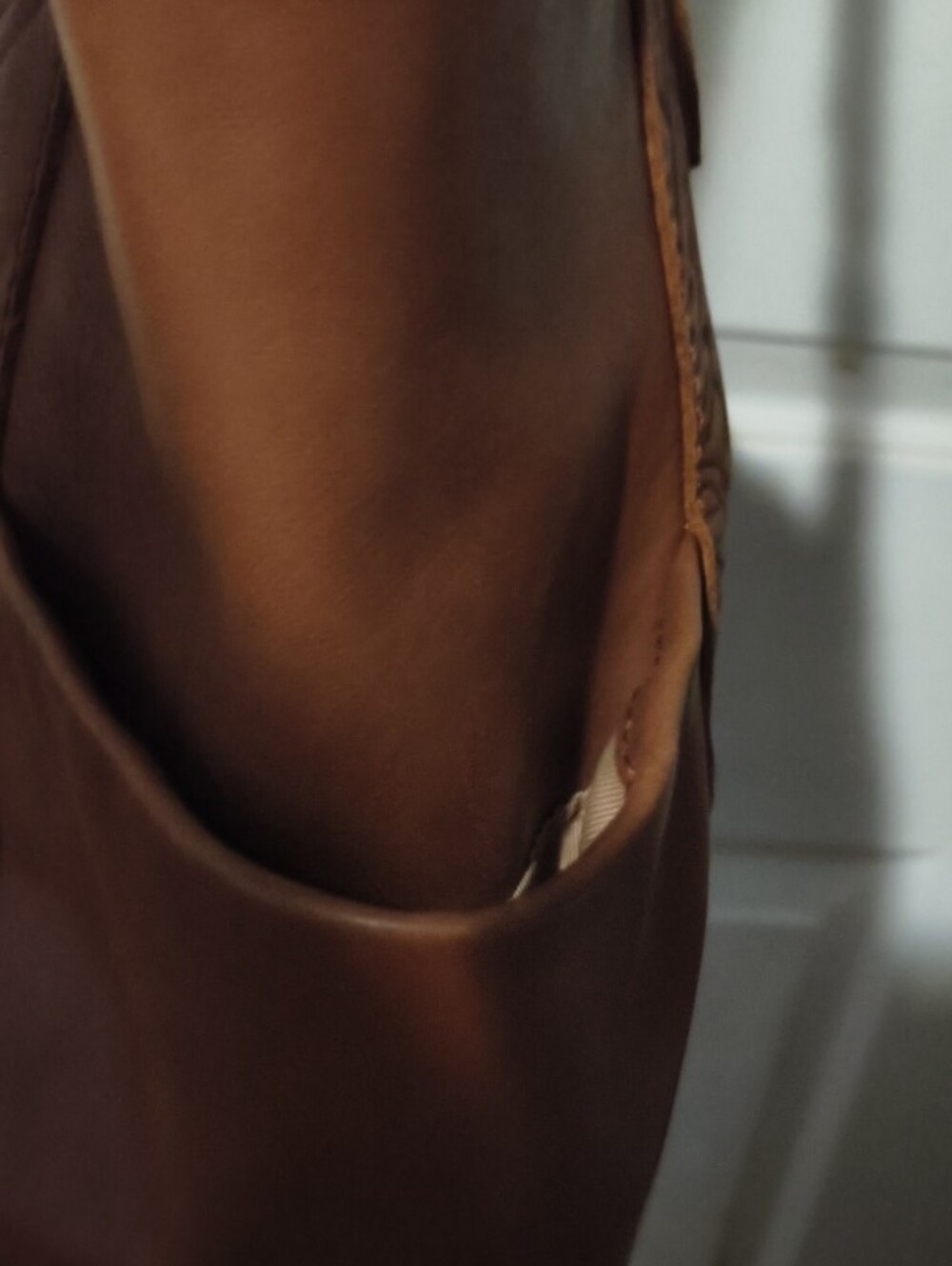 The Sak Brown Embossed Leather Shoulder Tote with Tassel - Picture 7 of 8